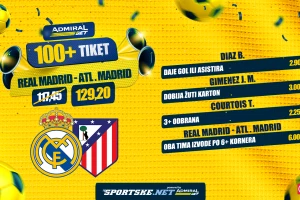 AdmiralBet 100+ tiket - Evropski "Madrilenjo" za kvotu 129,20!